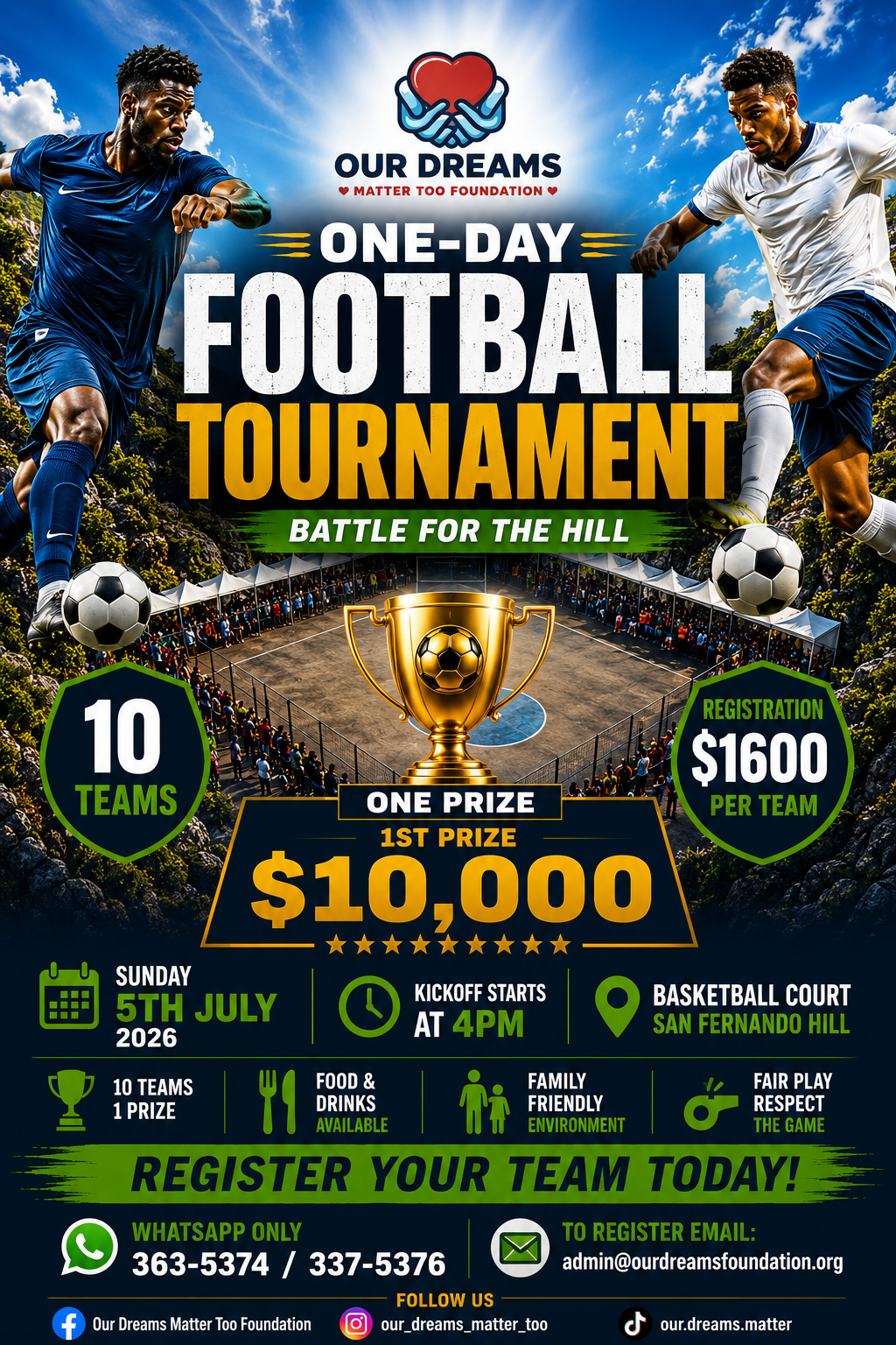 Battle for the Hill Football Tournament event flyer